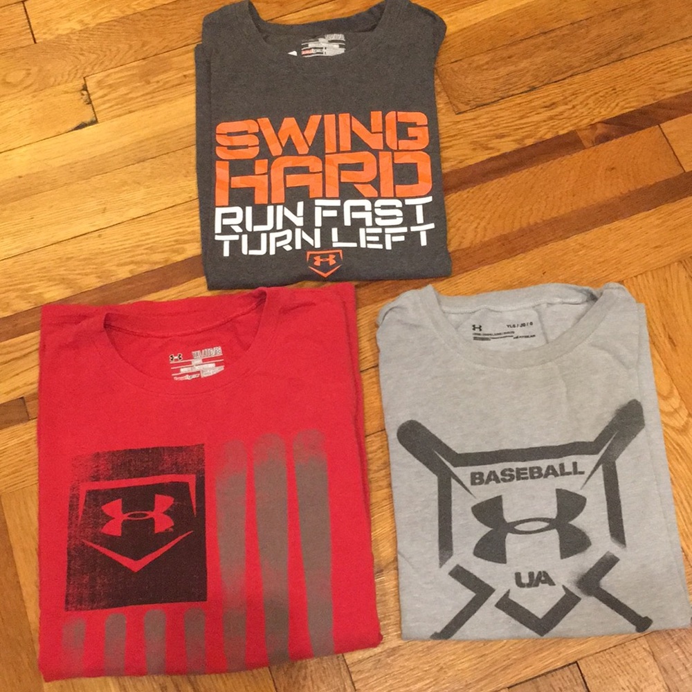 Under Armour Tees (3) - size YL (2) & Size YXL (1)